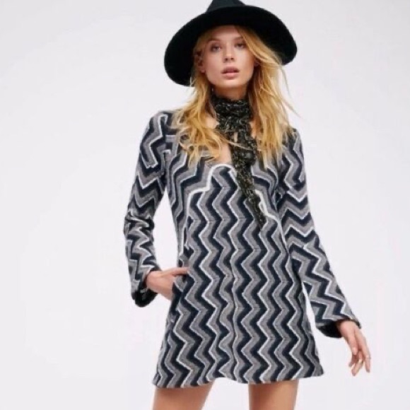 New Nwt Free People Dress Rhiannon Chevron Sweater